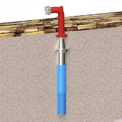 Schematische Darstellung aller Komponenten eines Löschwasserbrunnens